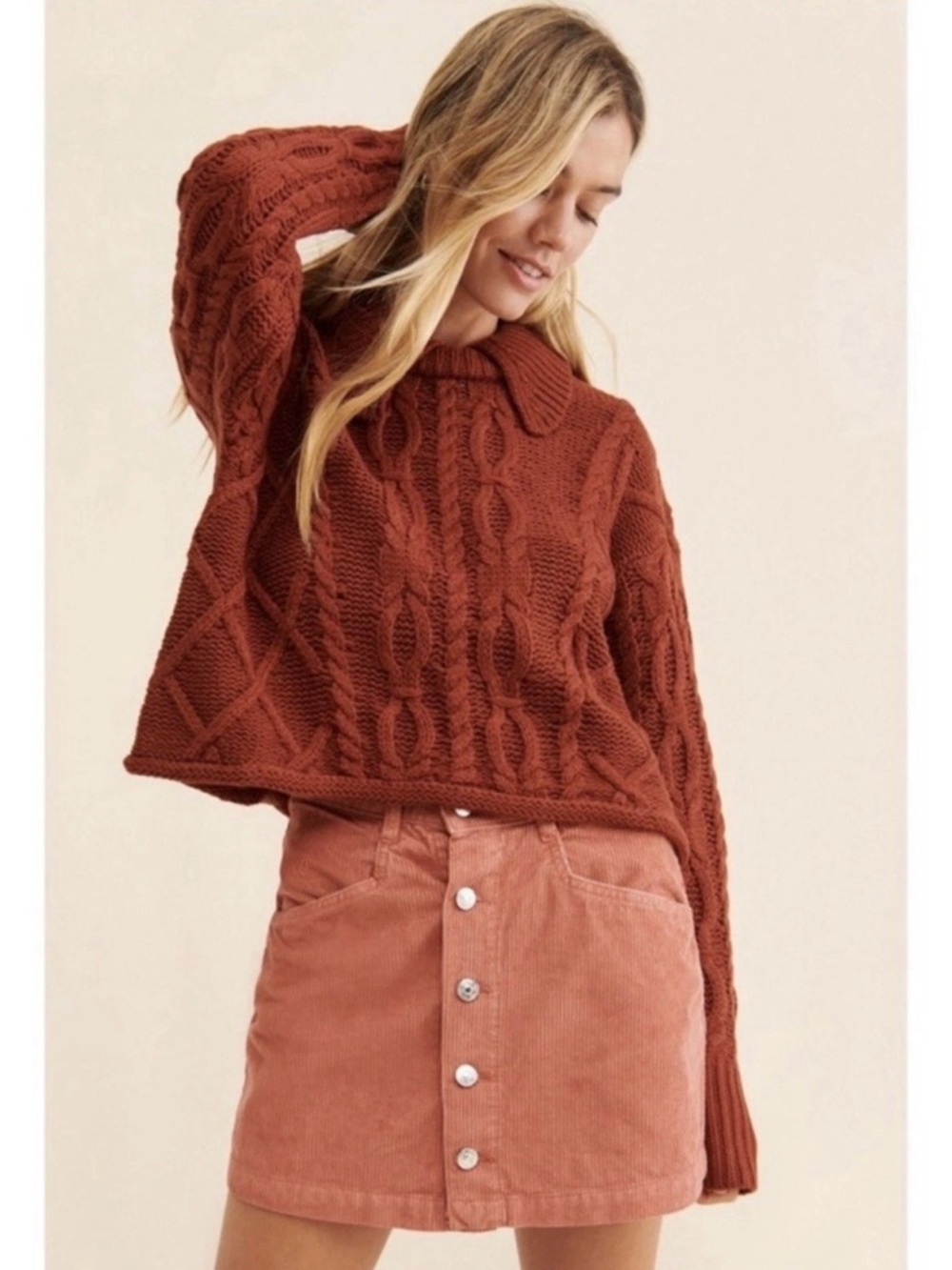 NWT Free People‎ Ray Myrrh Corduroy Button Up Cotton Boho Mini Skirt